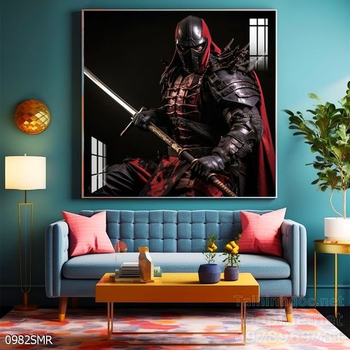 Mẫu tranh chiền binh Samurai décor trang trí tường đẹp độc đáo