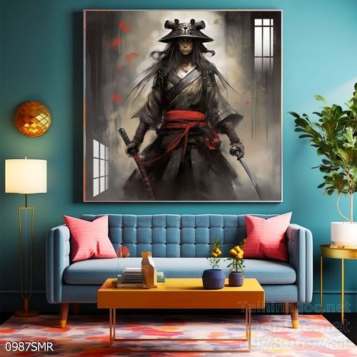 Mẫu tranh Samurai trang trí tường nhà