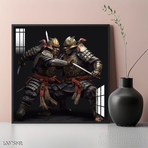 Mẫu tranh Samurai đẹp decor trang trí tường