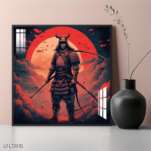 Mẫu tranh Samurai trang trí tường nhà