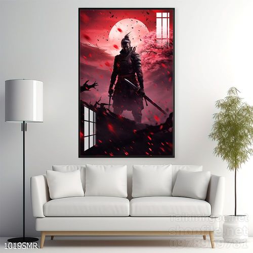 Mẫu tranh Samurai đẹp decor trang trí tường