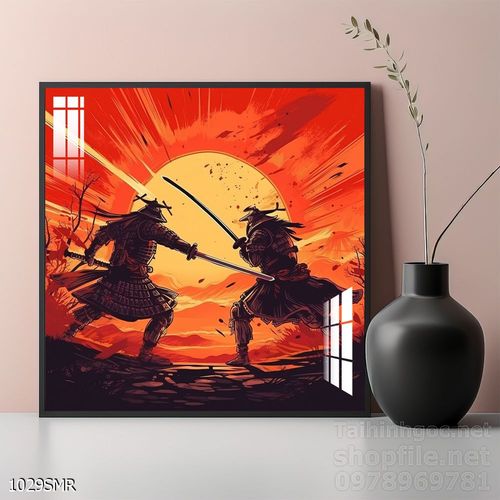 File tranh treo tường hình chiến binh Samurai 