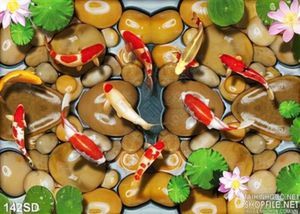 Tranh cửu ngư và hoa Sen nghệ thuật