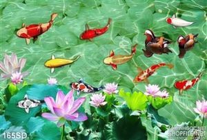 Tranh cá chép và hoa Sen trên mặt nước