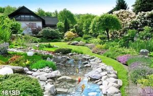 Tranh biệt thư và sân vườn