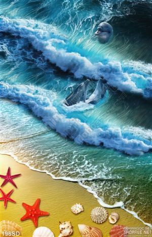 Tranh sóng biển và sao biển
