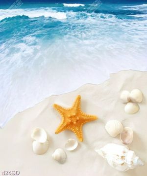 Tranh in sàn 3D sao ốc và sóng biển đẹp nhất