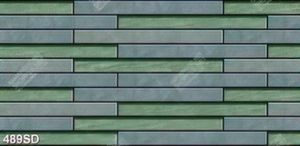 Tranh gạch ốp tường màu xanh 3D trang trí nền nhà khổ ngang