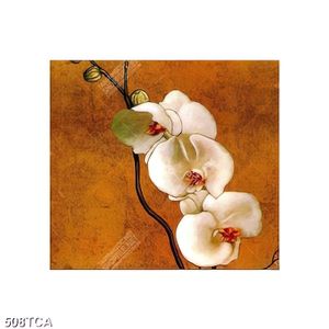 Tranh sơn dầu hoa lan trắng đẹp in kính