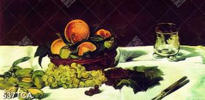 Tranh tĩnh vật hoa quả sơn dầu độc đáo in  kính