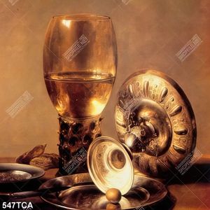 Tranh tĩnh vật sơn dầu Châu Âu trang trí tường in kính