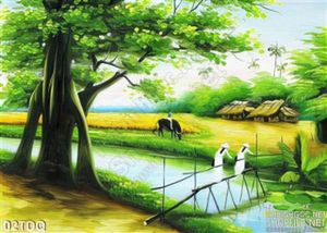 Trang làng quê Việt Nam treo tường độc đáo