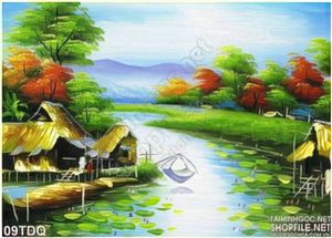 Trang làng quê Việt Nam sơn dầu nghệ thuật