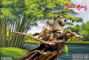 Tranh đồng quê nông thôn lũy tre làng và Thánh Gióng