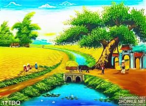 Trang làng quê Việt Nam cánh đồng lúa đẹp