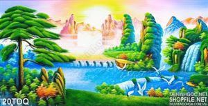 Trang làng quê Việt Nam sơn dầu treo tường