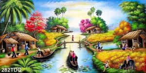 Tranh những cô thôn nữ bên dòng sông đẹp nhất in uv