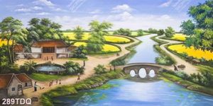 Tranh vùng quê bình yên in uv