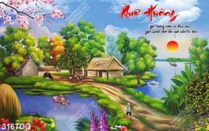 Tranh quê hương Việt Nam file psd