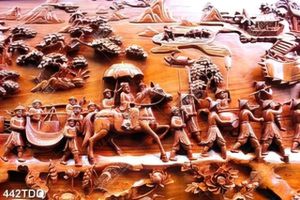 Tranh vinh quy bái tổ điêu khắc gỗ treo tường