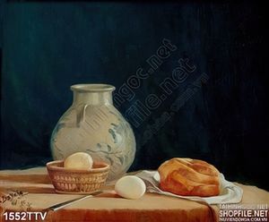 Tranh tĩnh vật hoa quả sơn dầu treo tường
