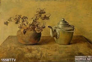 Tranh tĩnh vật hoa quả sơn dầu trang trí