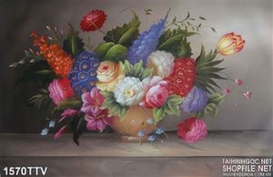 Tranh tĩnh vật hoa quả sơn dầu trang trí phòng khách