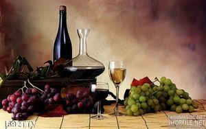 Tranh tĩnh vật hoa quả sơn dầu treo tường phòng ăn