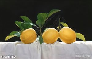 Tranh tĩnh vật hoa quả sơn dầu trang trí