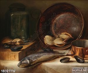 Tranh tĩnh vật hoa quả sơn dầu treo tường đẹp