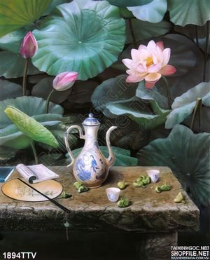 Tranh tĩnh vật hoa quả sơn dầu treo tường