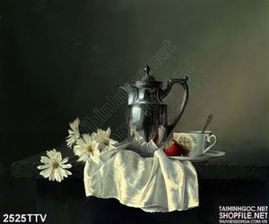 Tranh tĩnh vật hoa quả sơn dầu treo tường đẹp