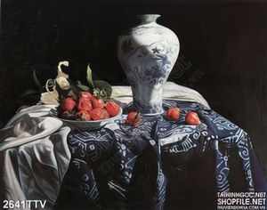 Tranh tĩnh vật hoa quả sơn dầu trang trí đẹp