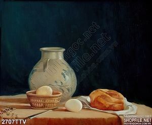 Tranh tĩnh vật hoa quả sơn dầu treo tường độc đáo
