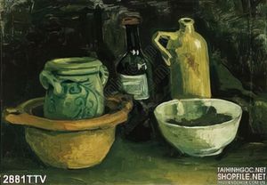 Tranh tĩnh vật hoa quả sơn dầu treo tường