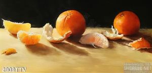 Tranh tĩnh vật hoa quả sơn dầu trang trí tường