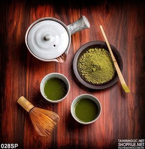 Tranh in treo tường dụng cụ pha trà japan