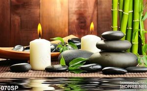 Tranh spa ánh nến đêm tinh tế in uv