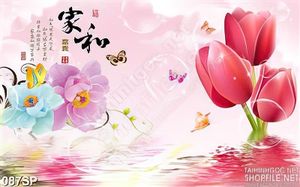 Tranh hoa tulip in wall