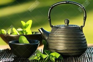 Tranh bình trà và ly trà đẹp tinh tế treo spa