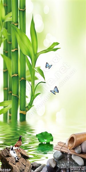 Tranh khổ dọc lá trúc đẹp nhất