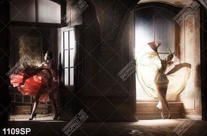 Tranh hai cô gái bung váy nghệ thuật treo tường spa