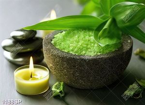 Tranh ngọn nến muối xanh đá đen treo spa