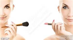 Tranh in uv cô gái làm đẹp