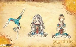 Tranh yoga studio file psd