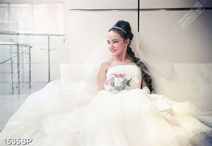 Tranh cô dâu xinh đẹp trong chiếc váy trắng tinh khôi