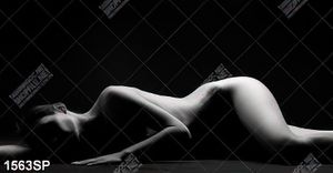 Tranh khỏa thân nghệ thuật trắng đen treo spa