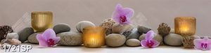 Tranh khổ ngang treo spa hoa nến và đá