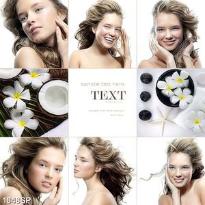 Tranh bộ ghép treo spa người đẹp với mái tóc bồng bềnh