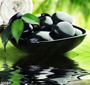 Tranh spa đá cuội đen thư giãn